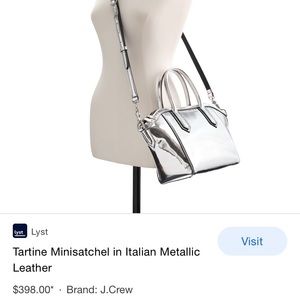J. CREW silver Tartine mini satchel. Lowest price!